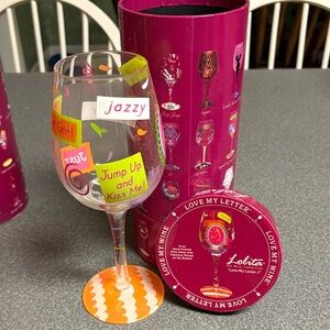 Lolita Jazzy Wine Glass with Pink and Orange Accents
